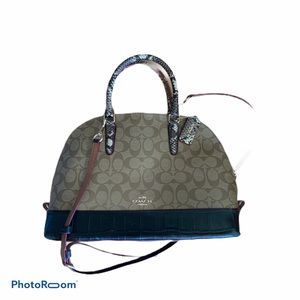Coach Signature Sierra Satchel & Exotic Mix Trim